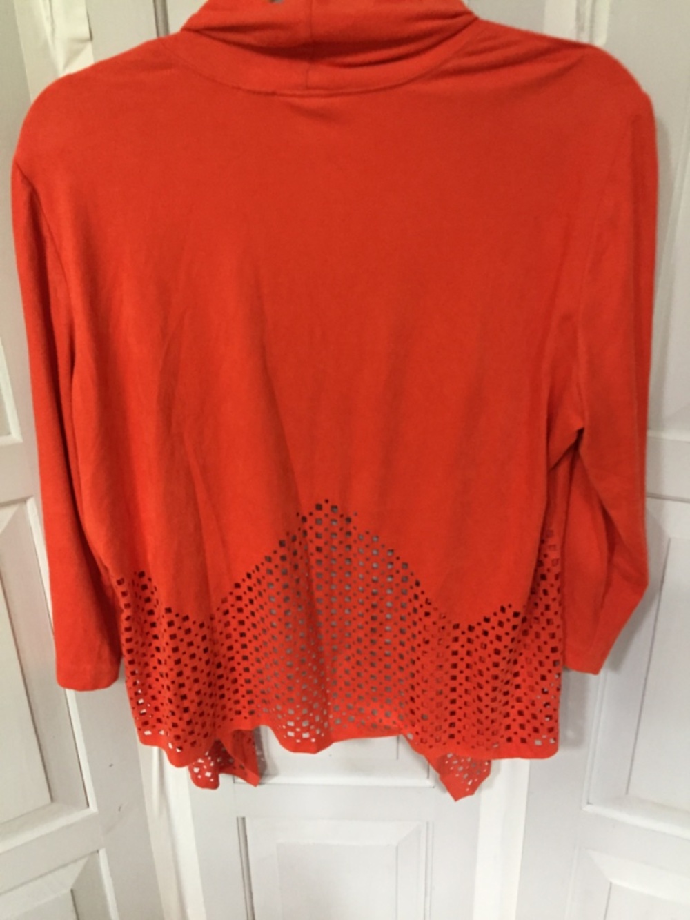Chico’s Travelers Orange Open Front Cardigan Jacket - Picture 10 of 13